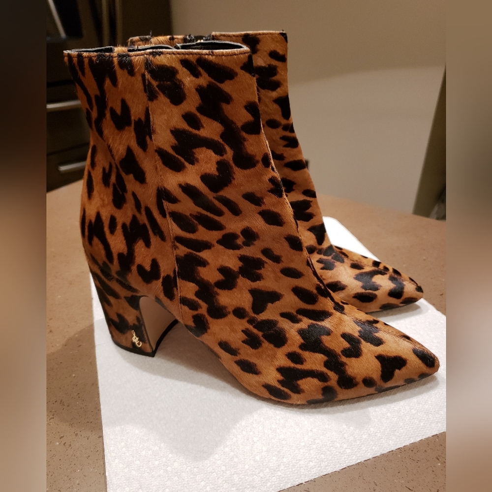 Sam Edelman Leopard Ankle Boots
